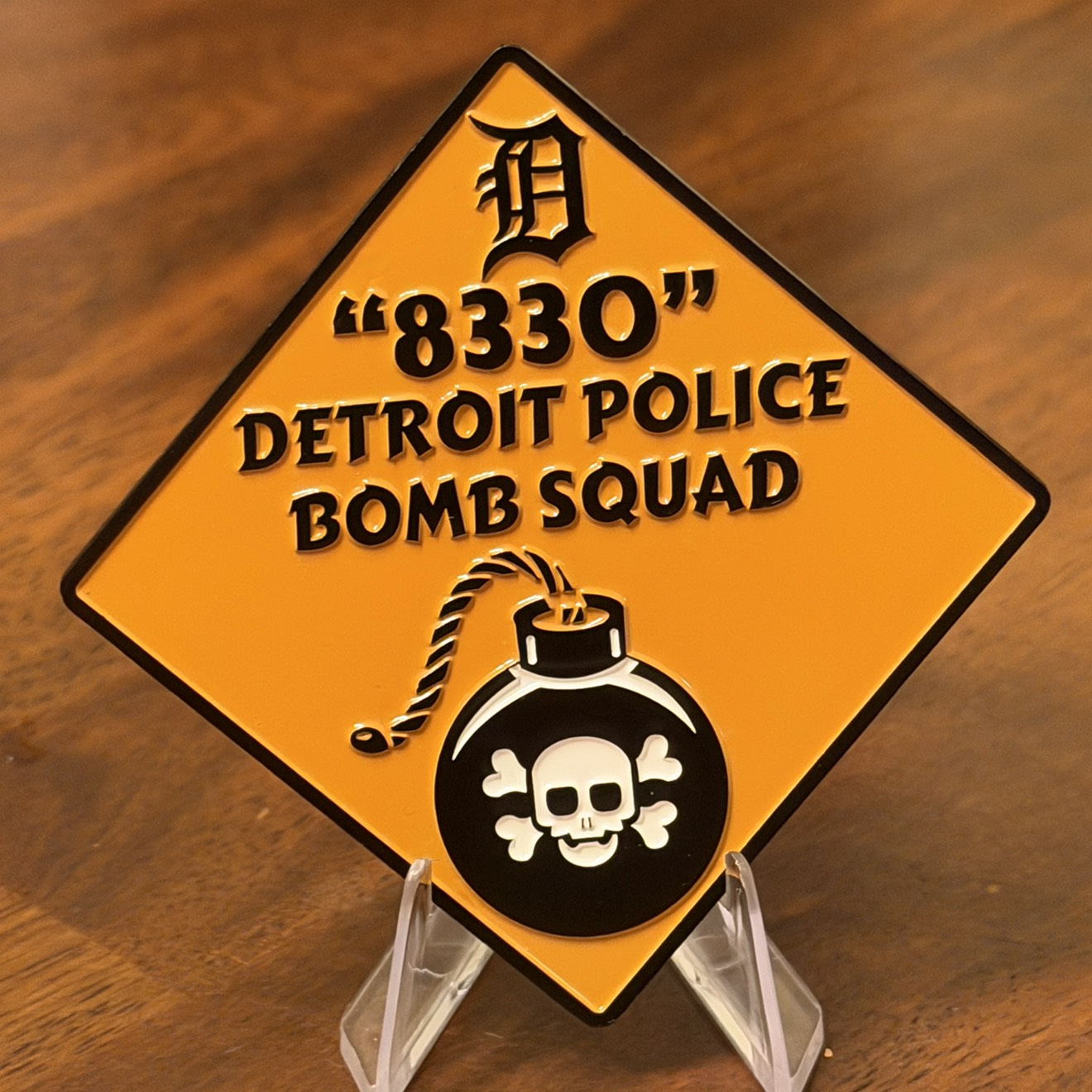 Detroit Bomb Squad Explosive Placard — front