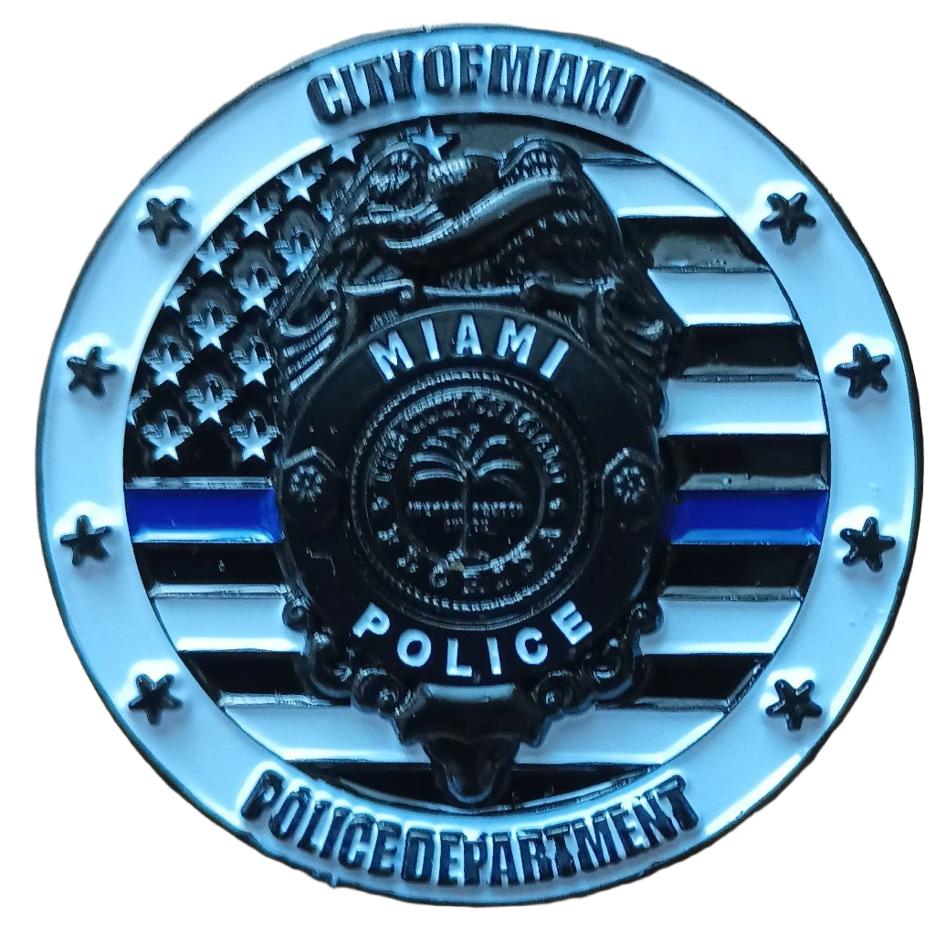 Miami Police Robbery Unit Challenge Coin — back