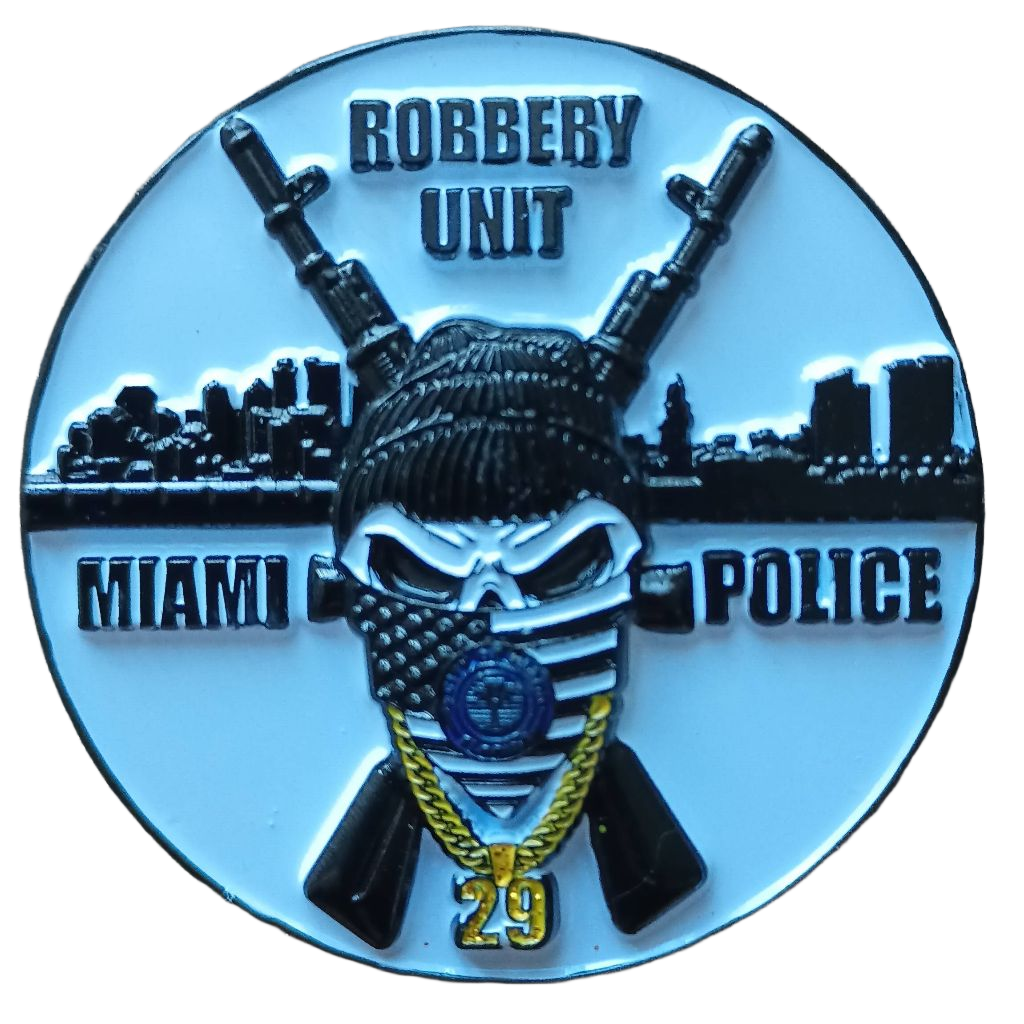 Miami Police Robbery Unit Challenge Coin — front