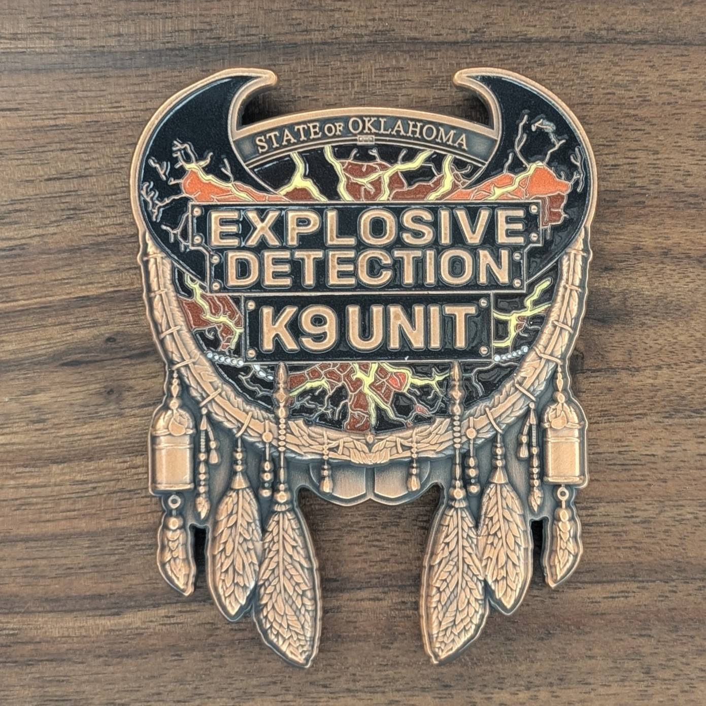 Oklahoma Explosive Detection K9 Unit Challenge Coin — back