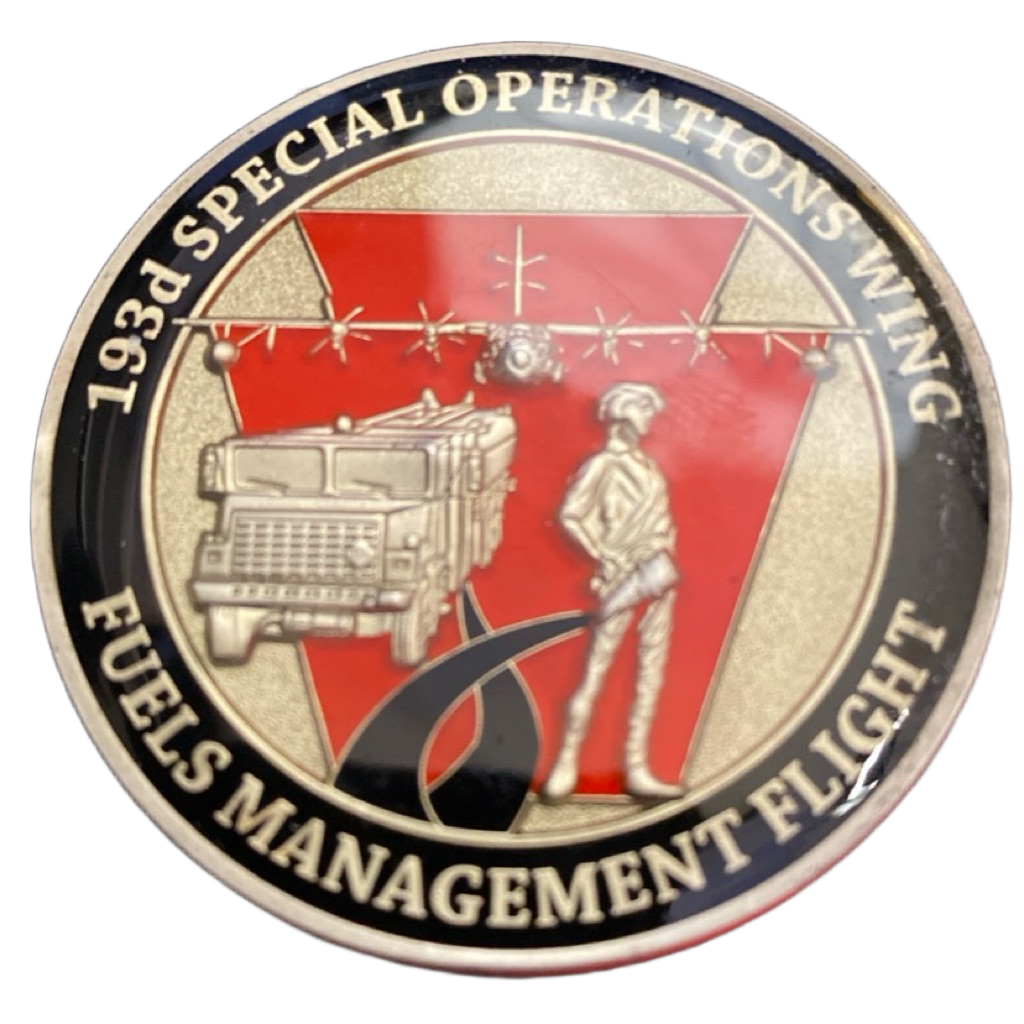 193d Special Operations Fuels Management Flight Challenge Coin — back