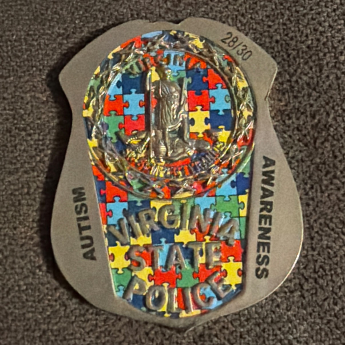 Autism badge — back