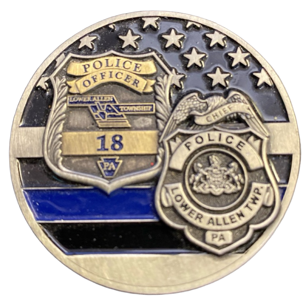 Lower Allen Township Police 70 Years Anniversary Challenge Coin — back